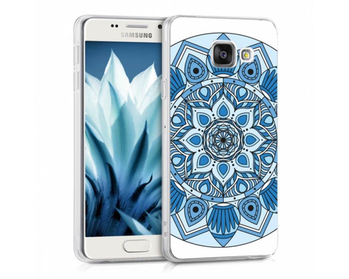 KWmobile Slim Fit Gel Case Ethnic flower (38375.09) Θήκη Σιλικόνης Διάφανη / Μπλε (Samsung Galaxy A3 II - 2016)