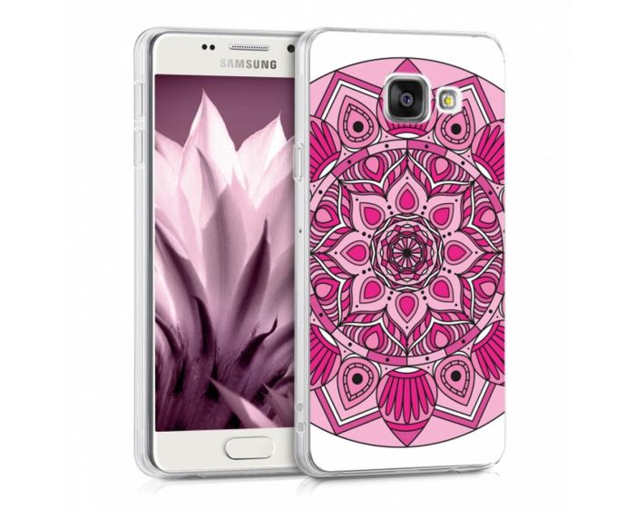 KWmobile Slim Fit Gel Case Ethnic flower (38375.10) Θήκη Σιλικόνης Διάφανη / Ροζ (Samsung Galaxy A3 II - 2016)
