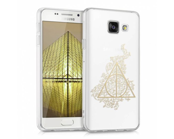 KWmobile Slim Fit Gel Case Magical Triangle (38330.03) Θήκη Σιλικόνης Διάφανο / Χρυσό (Samsung Galaxy A3 II - 2016)