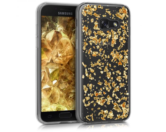 KWmobile Θήκη Σιλικόνης Slim Fit Silicone Case (40698.21) Gold Flakes (Samsung Galaxy A3 2017)