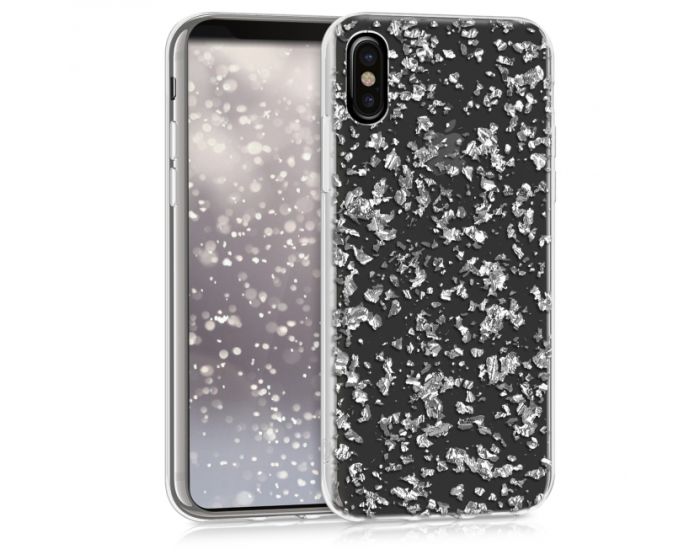 KWmobile Θήκη Σιλικόνης Slim Fit Silicone Case (42494.35) Silver Flakes (iPhone X / Xs)