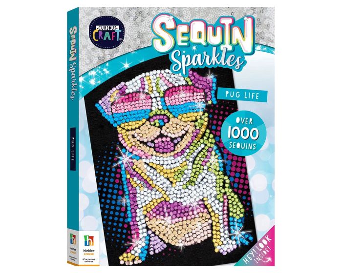 Hinkler Curious Craft Sequin Sparkles: Pug Life Παιδική Χειροτεχνία με Πούλιες