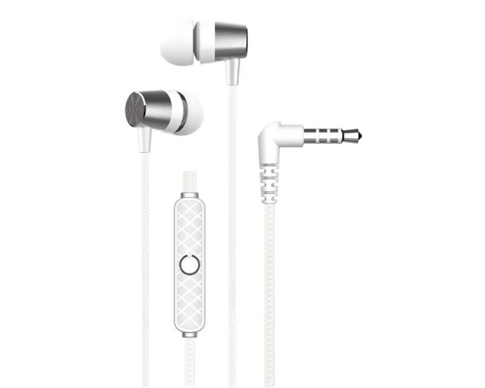 Devia EM103 Metal Kintone In-Ear Headphones Hands Free Ακουστικά 3.5mm White