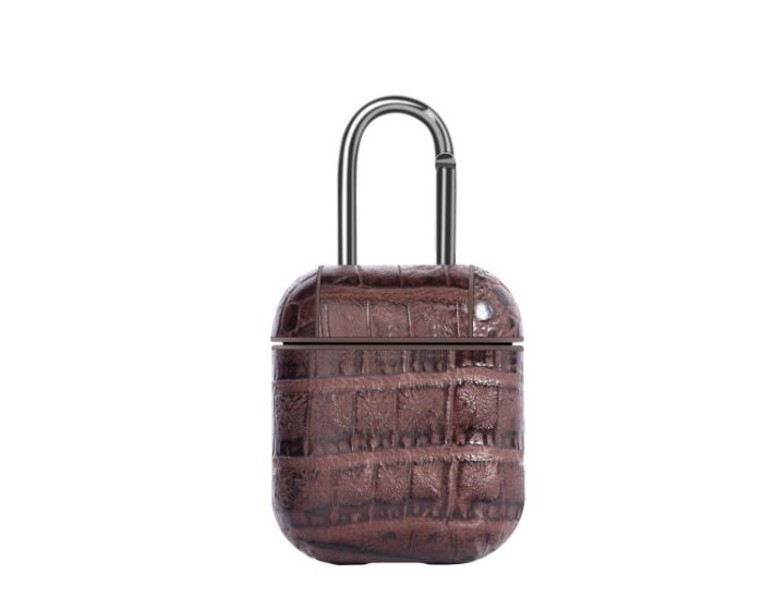 Devia Lux PU Leather Case Θήκη Μεταφοράς για τα Apple AirPods - Brown