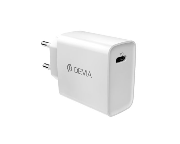 Devia Smart Series PD Wall Charger Type-C - Αντάπτορας Φόρτισης Τοίχου 3A 20W - White
