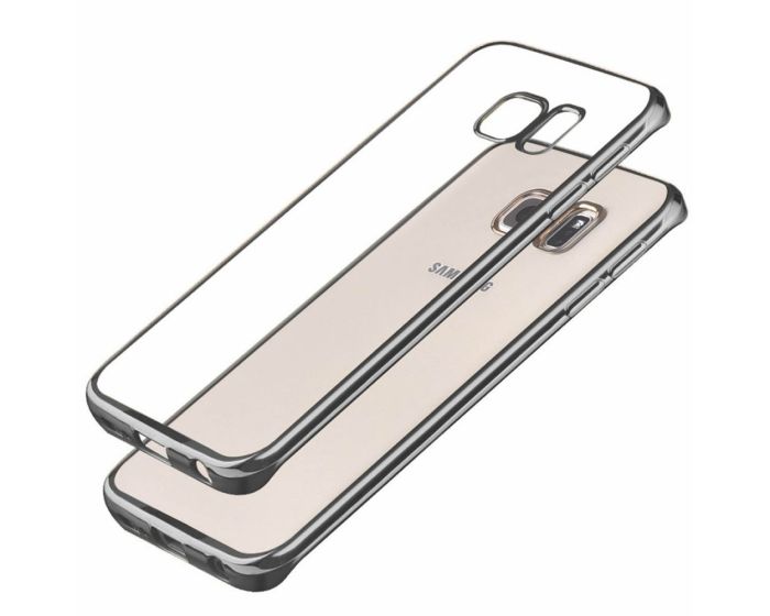 Forcell Electro Bumper Silicone Case Slim Fit - Θήκη Σιλικόνης Clear / Gray (Samsung Galaxy S6 Edge Plus)