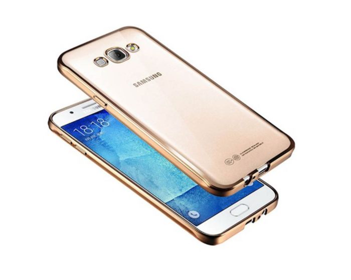 Forcell Electro Bumper Silicone Case Slim Fit - Θήκη Σιλικόνης Clear / Gold (LG K4)
