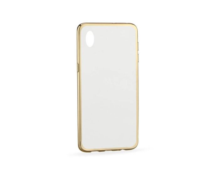 Forcell Electro Bumper Silicone Case Slim Fit - Θήκη Σιλικόνης Clear / Gold (HTC Desire 820)