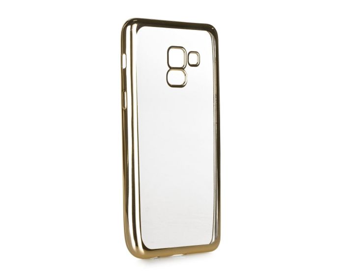 Forcell Electro Bumper TPU Silicone Case Slim Fit - Θήκη Σιλικόνης Clear / Gold (Samsung Galaxy A8 Plus 2018)