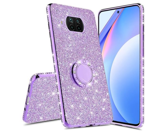 Diamond Ring Case με Electro Bumper και Glitter - Purple (Xiaomi Mi 10T Lite 5G)