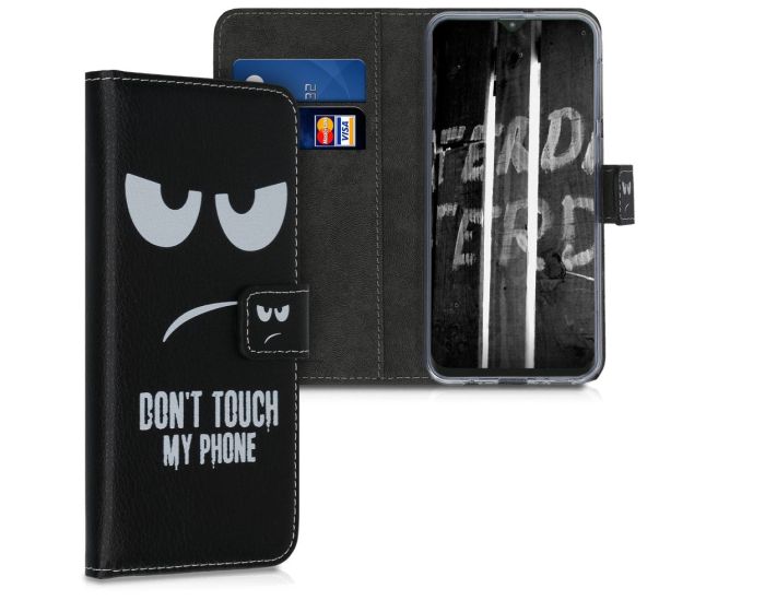 KWmobile Wallet Case Θήκη Πορτοφόλι με δυνατότητα Stand (52202.01) Don't touch my phone (Samsung Galaxy M21 / M30s)
