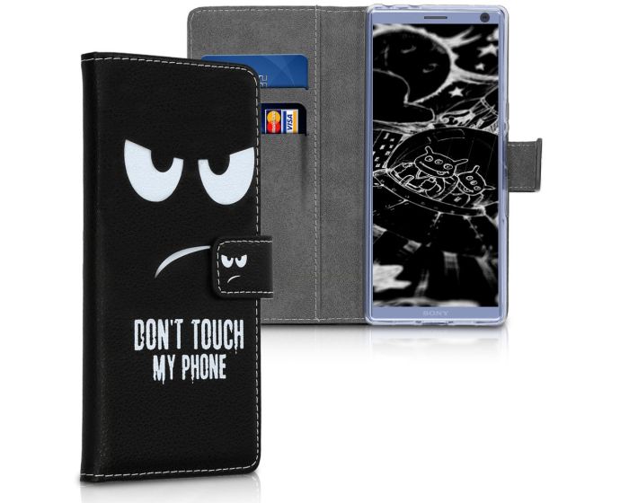 KWmobile Wallet Case Θήκη Πορτοφόλι με δυνατότητα Stand (47997.02) Don't touch my phone (Sony Xperia 10)