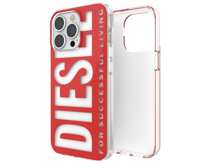 DIESEL Clear Graphic Hybrid Case Red / Black (iPhone 13 Pro Max)