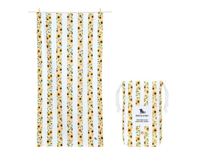 Dock & Bay Quick Dry Beach Towel Πετσέτα Θαλάσσης Flower Power XL 200 x 90cm - Sunflower Solstice Yellow