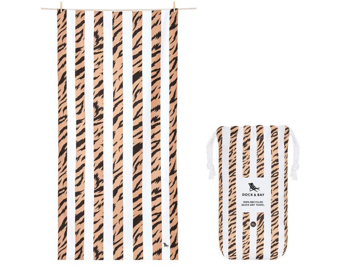 Dock & Bay Quick Dry Beach Towel Πετσέτα Θαλάσσης Animal Kingdom L 160 x 90cm - Fierce Tiger