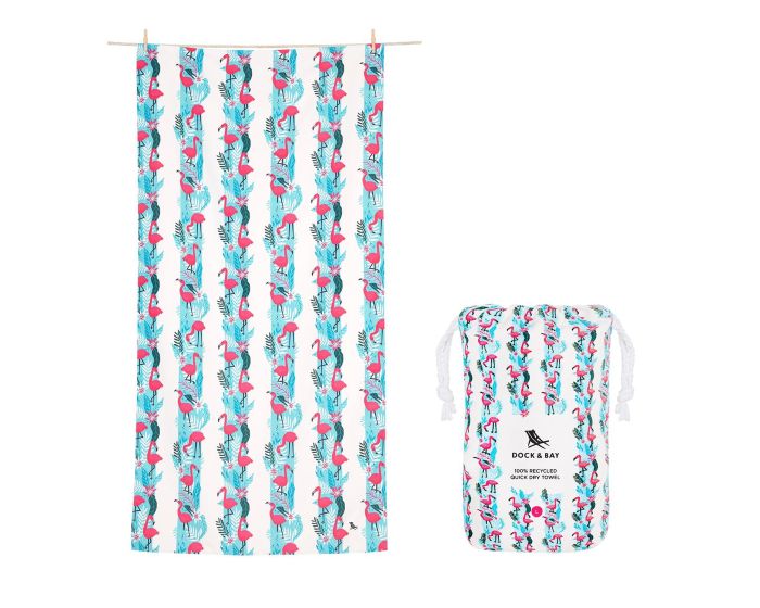 Dock & Bay Quick Dry Beach Towel Πετσέτα Θαλάσσης Jungle XL 200 x 90cm - Flamingo Fever