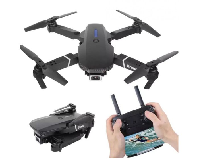 Foldable Drone DM79 with 4K HD Camera and Remote Controller 2.4GHz 6Ch - Black