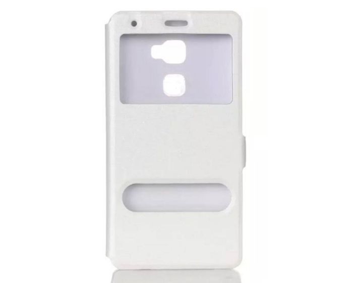 Dual Window Preview Case με Δυνατότητα Πλάγιας Στήριξης - White Sparkle (Huawei Ascend Mate S)