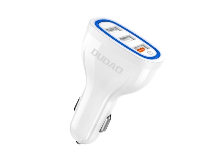 Dudao R7S Universal Car Charger QC3.0 with 3xUSB Socket 2.4A 18W White