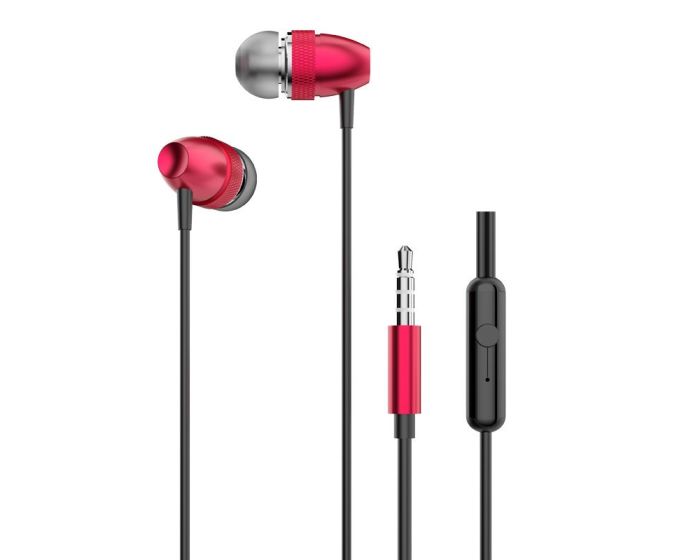 Dudao X2Pro In-Ear Earphones 3.5mm Ενσύρματα Ακουστικά - Red
