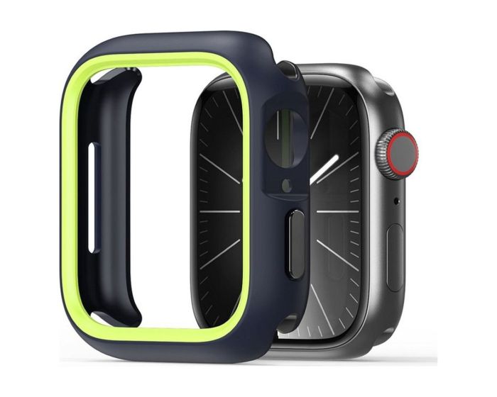 Dux Ducis Bamo Hard PC + Soft Silicone Case (Apple Watch Series 7/8/9 45mm) - Midnight / Green