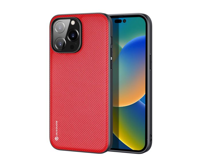 DUX DUCIS Fino TPU and Fabric Case - Red (iPhone 14 Pro Max)