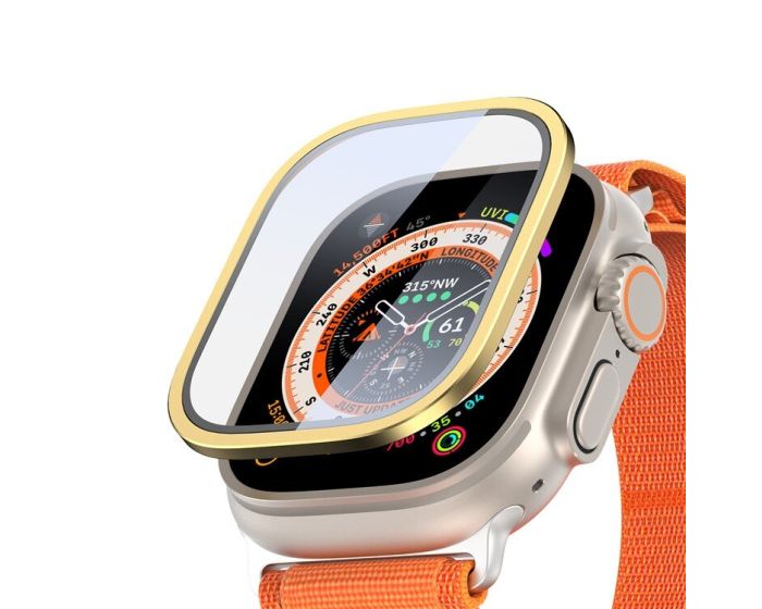 DUX DUCIS Flas Tempered Glass with Aluminum Frame Gold (Apple Watch Ultra 1/2 49mm)