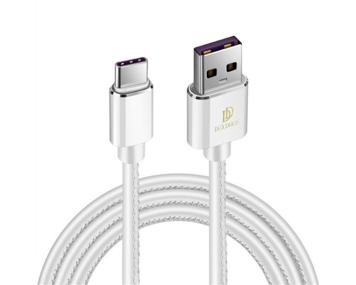 Dux Ducis K-Max Braided Cable Καλώδιο Φόρτισης 5A Super Charge Type-C 1m White