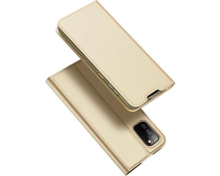 DUX DUCIS SkinPro Wallet Case Θήκη Πορτοφόλι με Stand - Gold (Samsung Galaxy A02s)