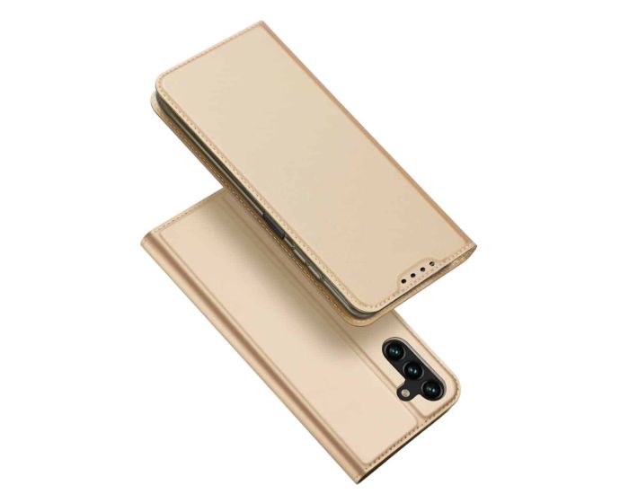 DUX DUCIS SkinPro Wallet Case Θήκη Πορτοφόλι με Stand - Gold (Samsung Galaxy A14 4G / 5G)