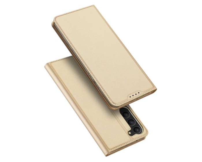 DUX DUCIS SkinPro Wallet Case Θήκη Πορτοφόλι με Stand - Gold (Samsung Galaxy S23)