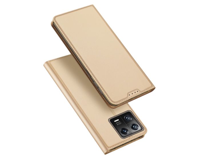 DUX DUCIS SkinPro Wallet Case Θήκη Πορτοφόλι με Stand - Gold (Xiaomi 13)