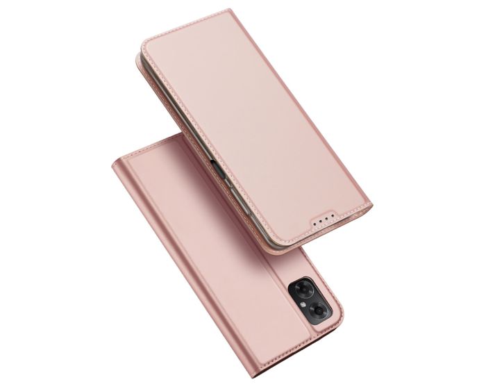 DUX DUCIS SkinPro Wallet Case Θήκη Πορτοφόλι με Stand - Rose Gold (Xiaomi Poco M4 5G)