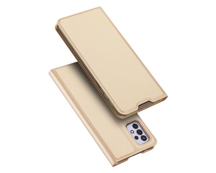 DUX DUCIS SkinPro Wallet Case Θήκη Πορτοφόλι με Stand - Gold (Samsung Galaxy A33 5G)