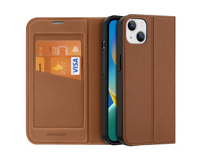 DUX DUCIS Skin X2 Wallet Case Θήκη Πορτοφόλι με Stand - Brown (iPhone 14)