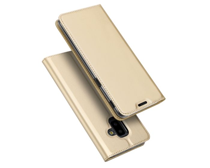 DUX DUCIS SkinPro Wallet Case Θήκη Πορτοφόλι με Stand - Gold (Samsung Galaxy J6 Plus 2018)