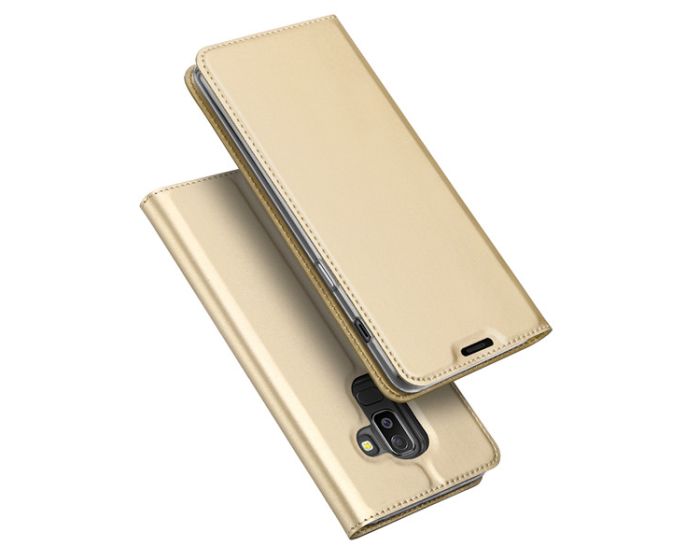 DUX DUCIS SkinPro Wallet Case Θήκη Πορτοφόλι με Stand - Gold (Samsung Galaxy J8 2018)