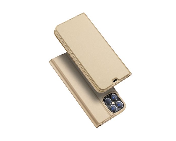 DUX DUCIS SkinPro Wallet Case Θήκη Πορτοφόλι με Stand - Gold (iPhone 12 Pro Max)