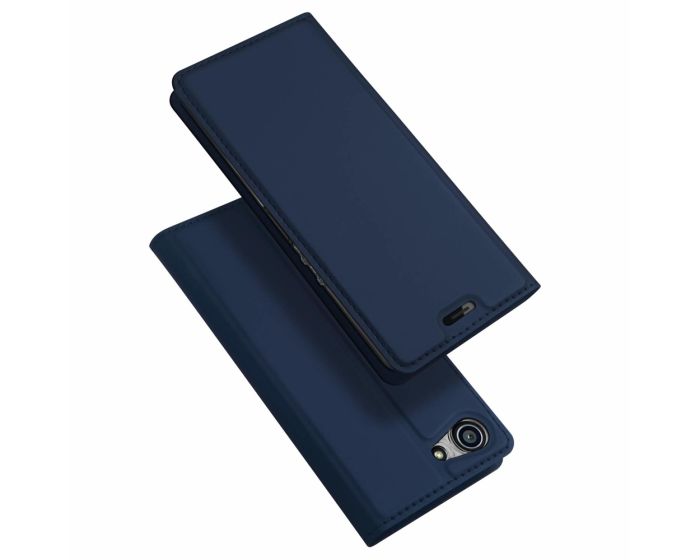 DUX DUCIS SkinPro Wallet Case Θήκη Πορτοφόλι με Stand - Navy Blue (Sony Xperia XZ4 Compact)