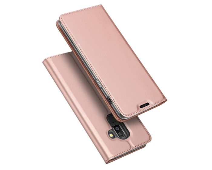 DUX DUCIS SkinPro Wallet Case Θήκη Πορτοφόλι με Stand - Rose Gold (Samsung Galaxy J8 2018)