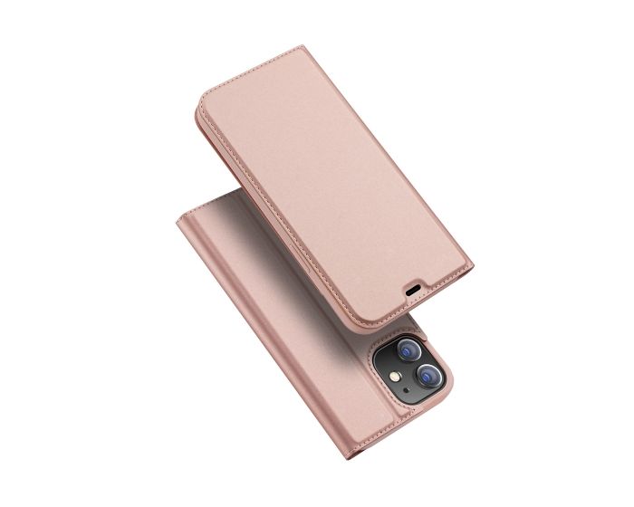 DUX DUCIS SkinPro Wallet Case Θήκη Πορτοφόλι με Stand - Rose Gold (iPhone 12 Mini)