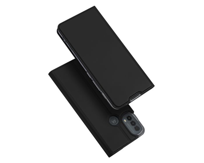 DUX DUCIS SkinPro Wallet Case Θήκη Πορτοφόλι με Stand - Black (Motorola Moto E20 / E40)