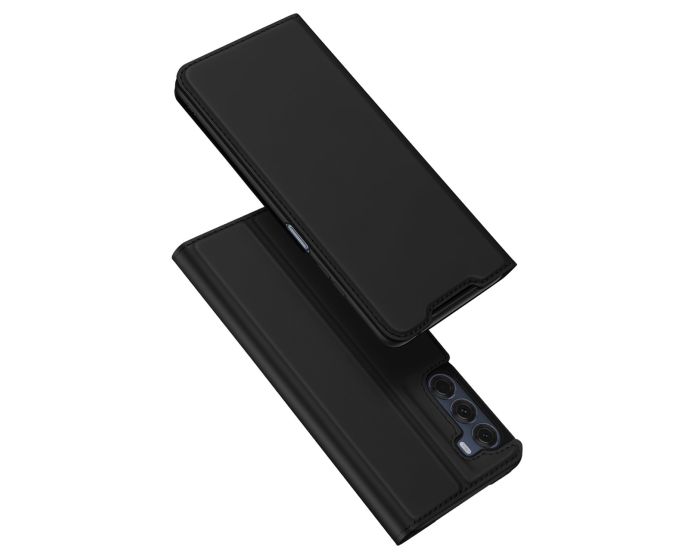 DUX DUCIS SkinPro Wallet Case Θήκη Πορτοφόλι με Stand - Black (Motorola Moto G200 5G / Edge S30)