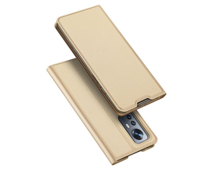 DUX DUCIS SkinPro Wallet Case Θήκη Πορτοφόλι με Stand - Gold (Xiaomi 12 / 12X)