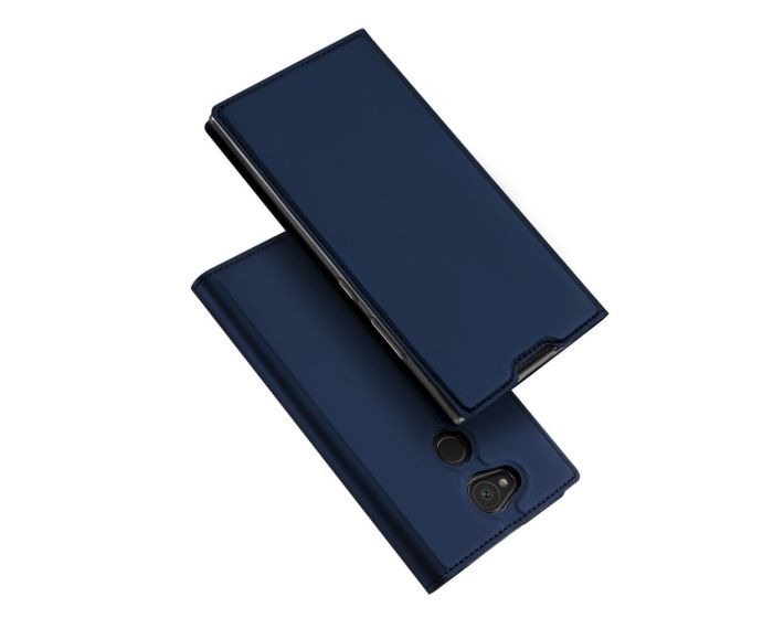 DUX DUCIS SkinPro Wallet Case Θήκη Πορτοφόλι με Stand - Navy Blue (Sony Xperia L2)