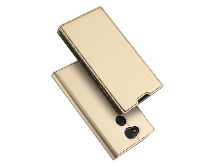 DUX DUCIS SkinPro Wallet Case Θήκη Πορτοφόλι με Stand - Gold (Sony Xperia L2)