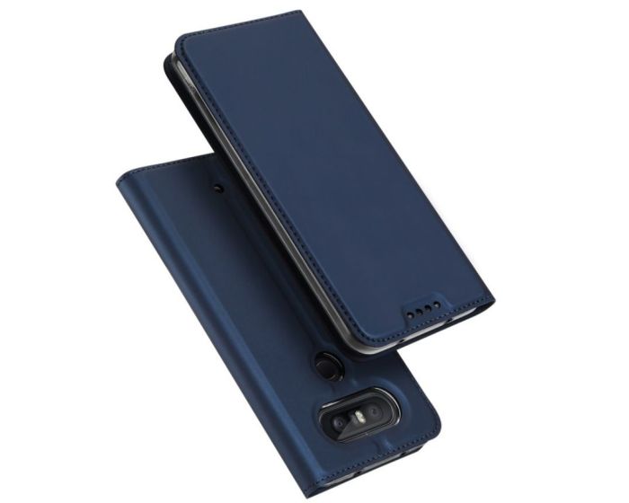 DUX DUCIS SkinPro Wallet Case Θήκη Πορτοφόλι με Δυνατότητα Stand - Navy Blue (LG Q8)