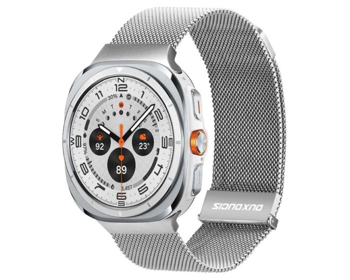 Dux Ducis Milanese Stainless Steel Magnetic Strap Watch Band Silver - Samsung Galaxy Watch 6 Classic / Ultra 47mm