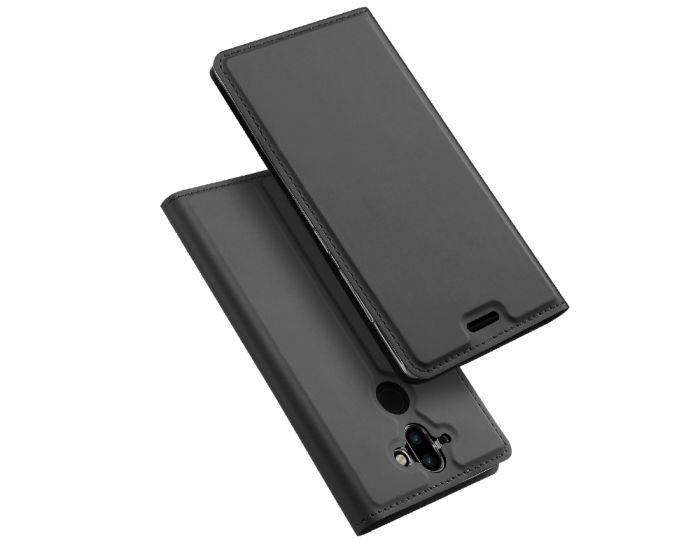 DUX DUCIS SkinPro Wallet Case Θήκη Πορτοφόλι με Δυνατότητα Stand - Gray (Nokia 8 Sirocco)