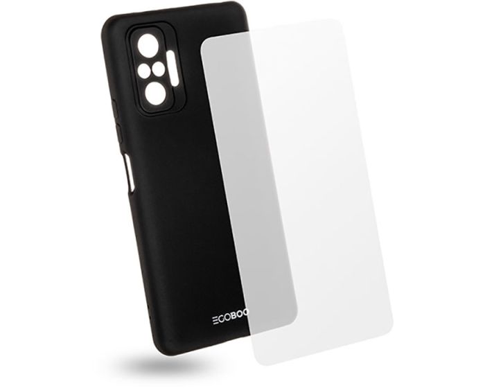 EGOBOO Rubber TPU Case + Tempered Glass Θήκη Σιλικόνης Black (Xiaomi Redmi Note 10 Pro)